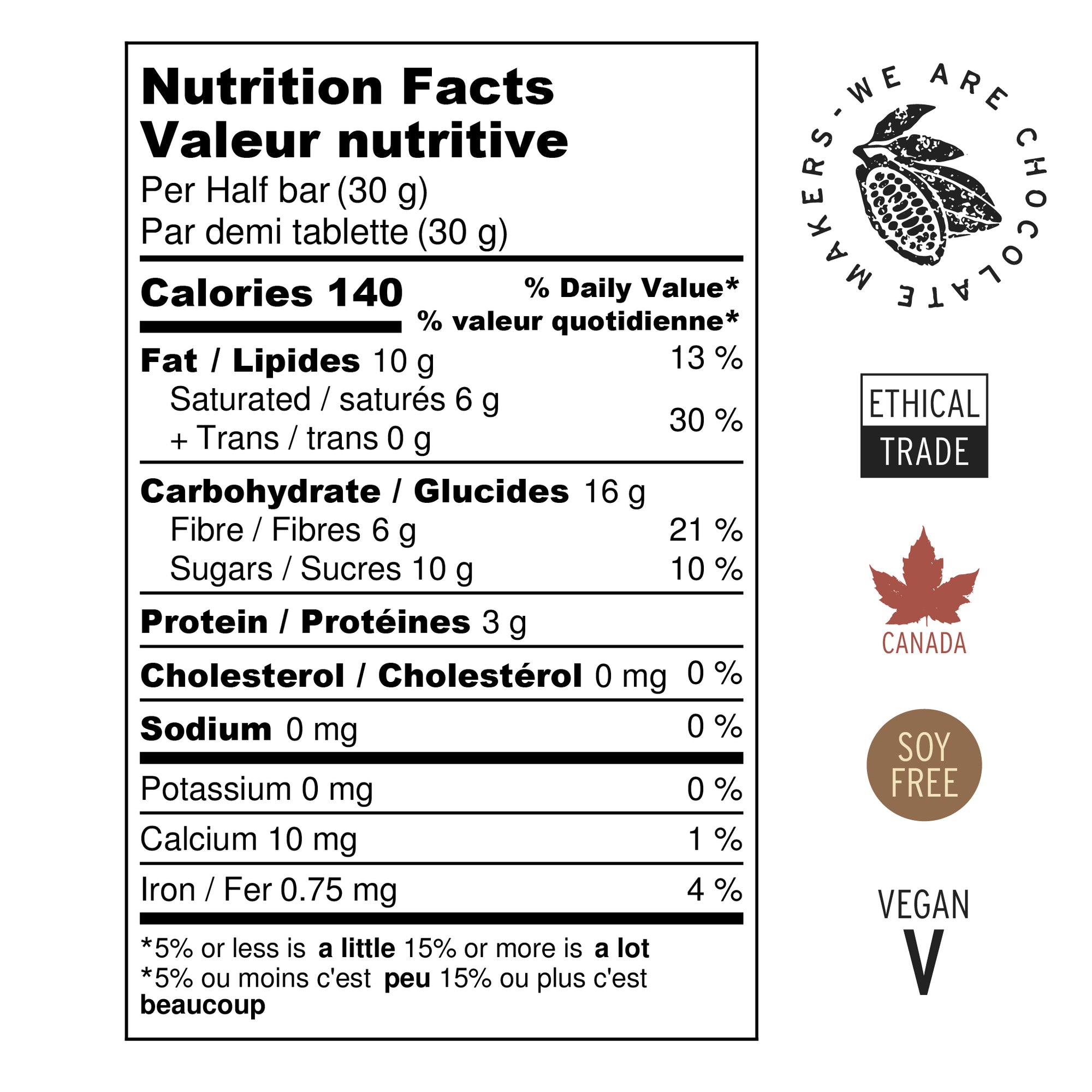 Hummingbird Chocolate Maker, Mayan, dark chocolate - Nutrition Facts