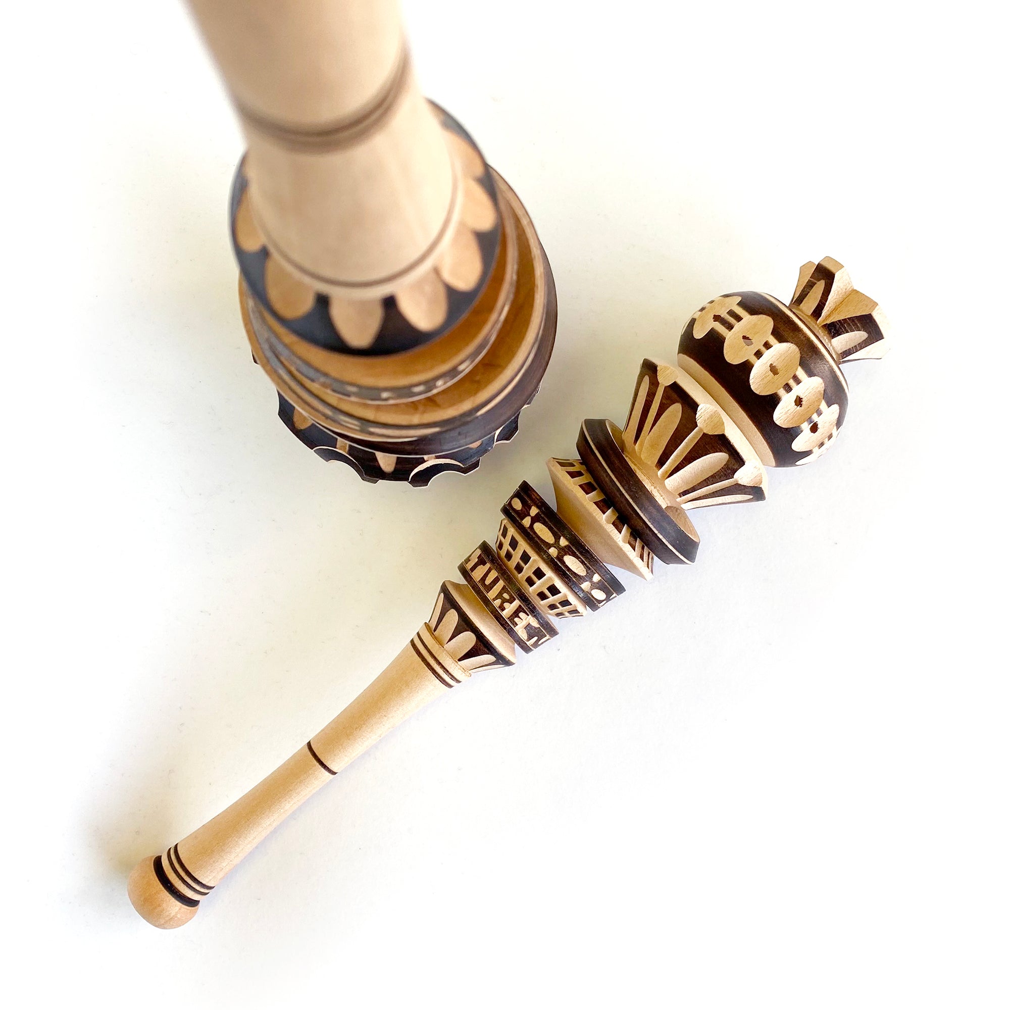 Alternate view of Traditional Molinillo Whisks, small and large sizes