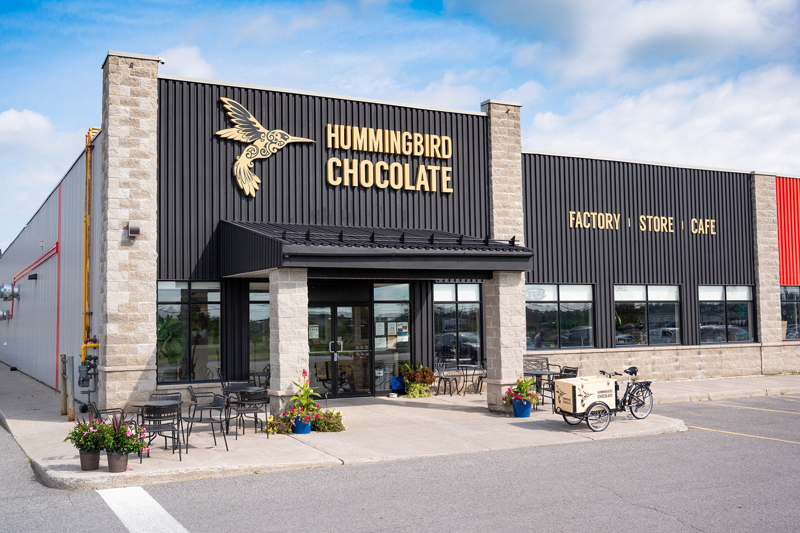 Hummingbird Chocolate Maker's chocolate factory, store and cafe from the outside.