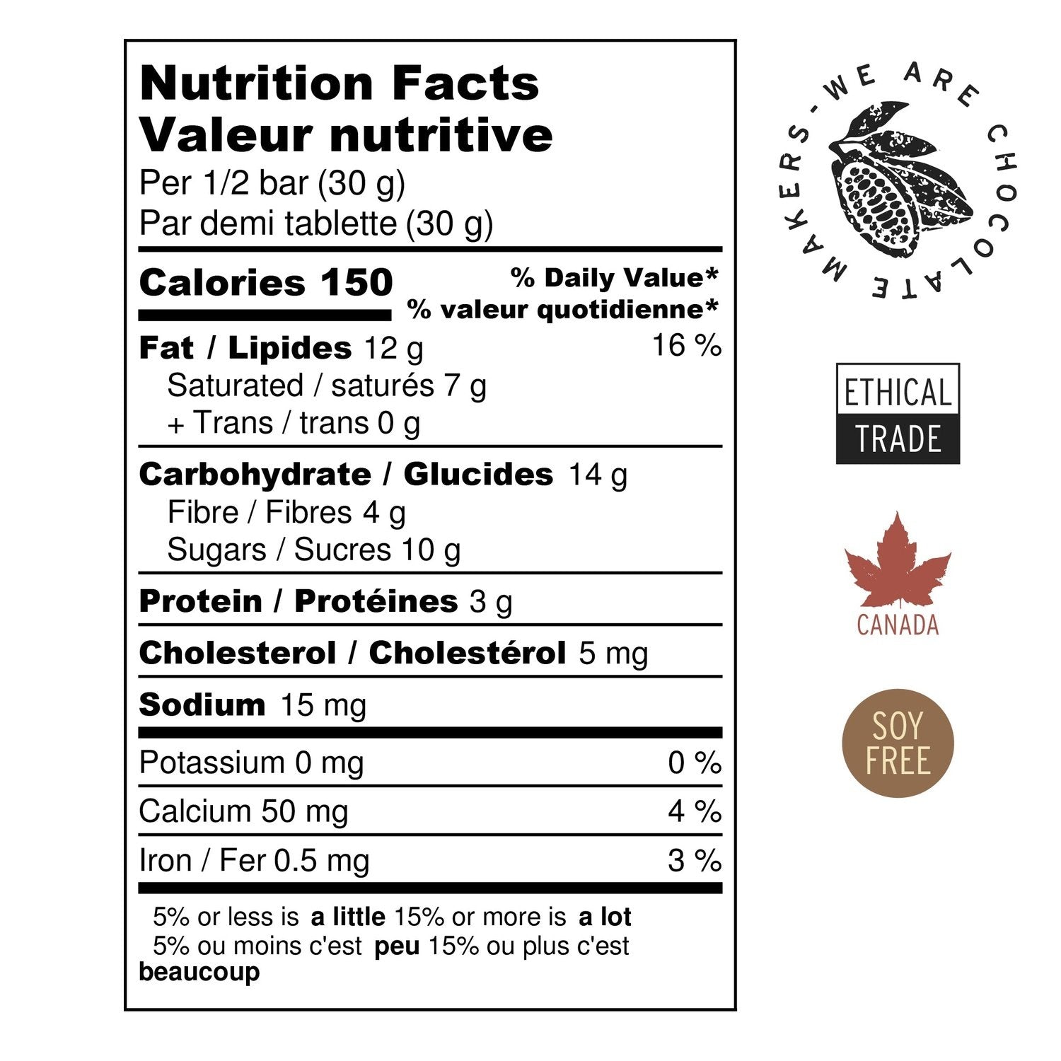 Hummingbird Chocolate Maker - Dark Milk bar - Nutrition Facts