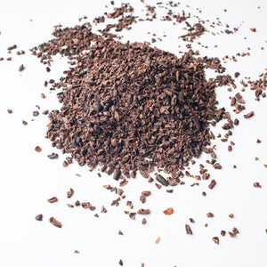 Mound of cacao nibs 