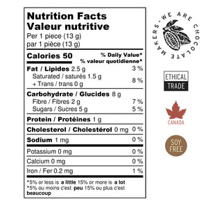 Nutrition Facts for Raspberry Marshmallow Bunnies, Ethical Trade, Soy Free, Made in Canada