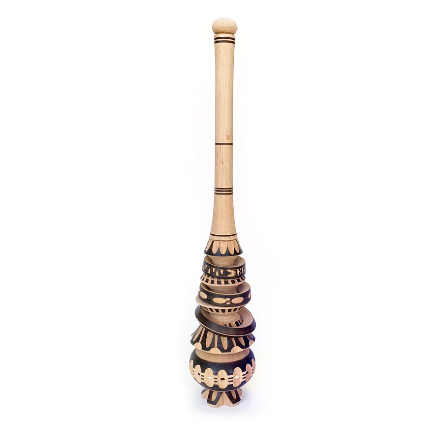 Traditional Molinillo Whisk, Made of Hand-carved adler wood, available in two sizes, used for frothing hot chocolate