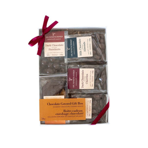 Hummingbird Chocolate Maker Chocolate Covered Gift Box: featuring 5 chocolate covered nuts and fruits made with award winning, bean to bar chocolate